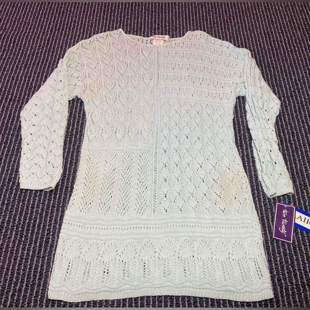 NWT Two Twenty Small Women’s Knit Pattern Small Long Sweater Granny Core Grandma